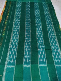 Premium Pure Handloom Ikkath Cotton  - Green