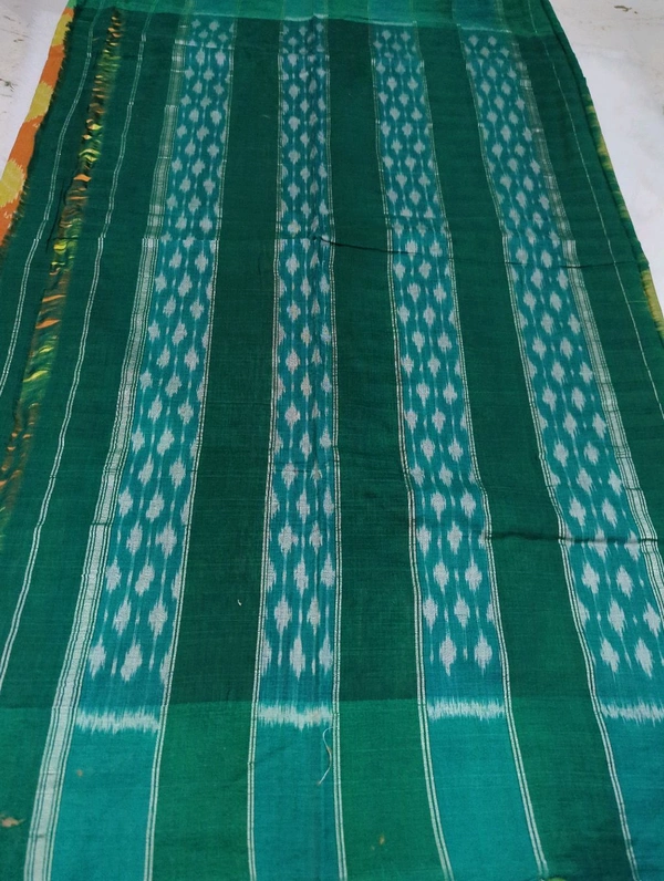 Premium Pure Handloom Ikkath Cotton  - Green