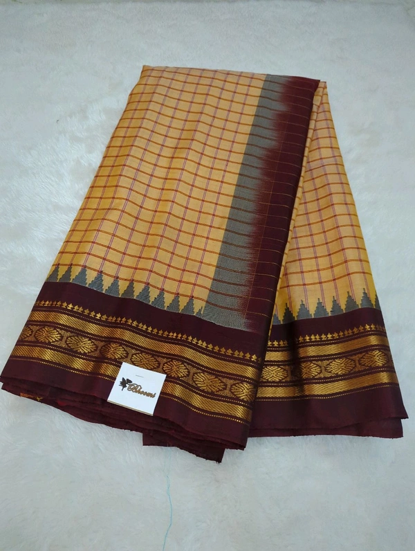 Pure Handloom Gadwal Pattu  - Peach