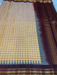 Pure Handloom Gadwal Pattu  - Peach