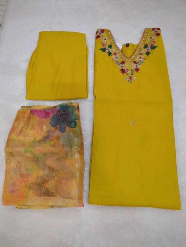 Soft Chanderi Handwork  - 42