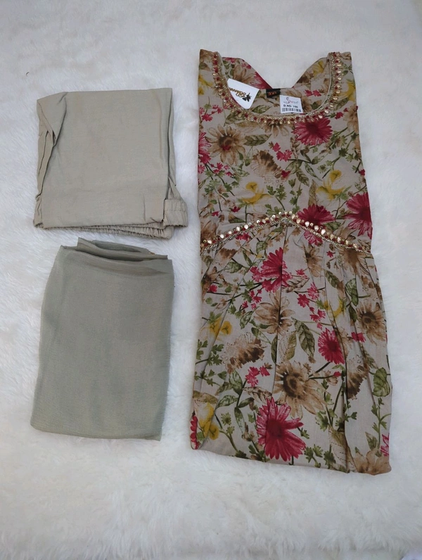 Designer Alia Cut 3 Piece Suit  - Gray, 46