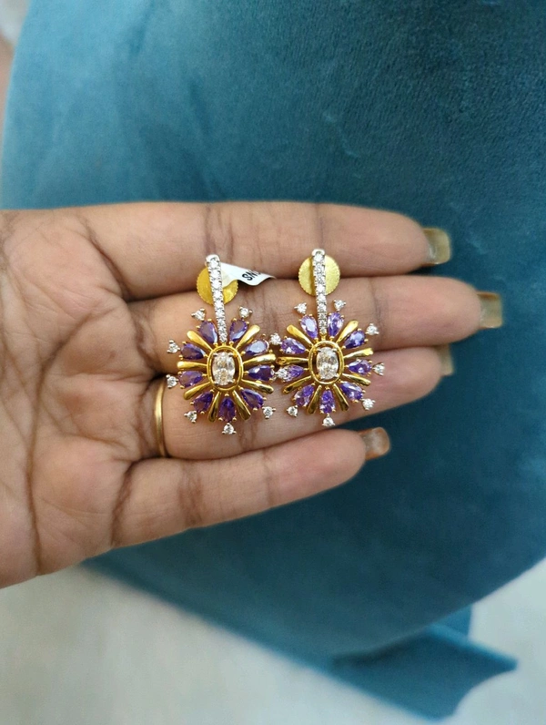 Diamond Copy Earrings  - Hd, Electric Violet