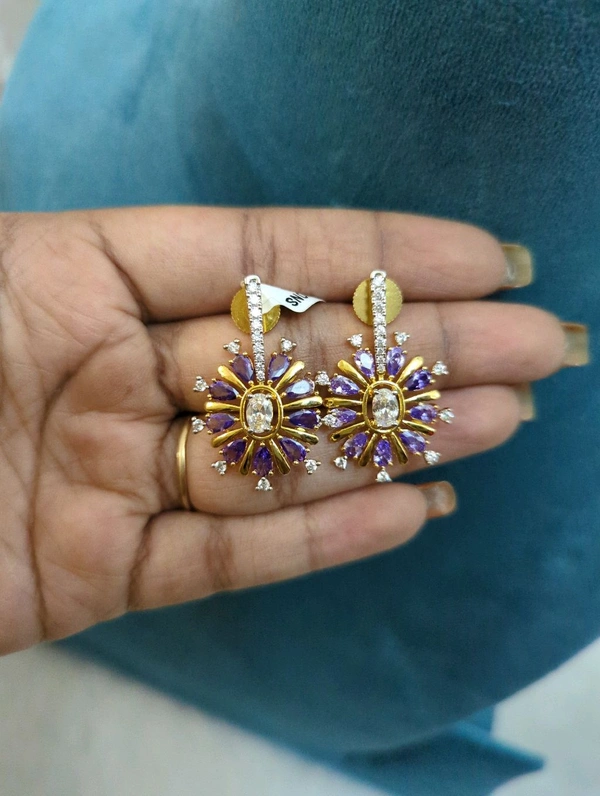 Diamond Copy Earrings  - Hd, Electric Violet