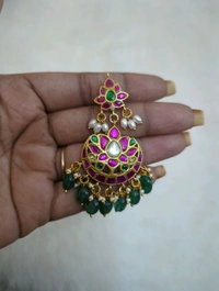 Gold Copy Jadua Kundan Earrings  - Vz