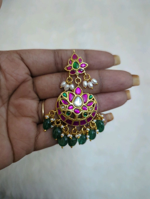 Gold Copy Jadua Kundan Earrings  - Vz