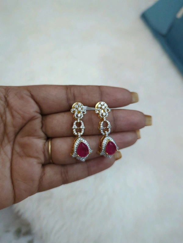 Diamond Copy Earrings  - Vz, Wild Watermelon