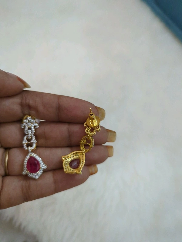 Diamond Copy Earrings  - Vz, Wild Watermelon