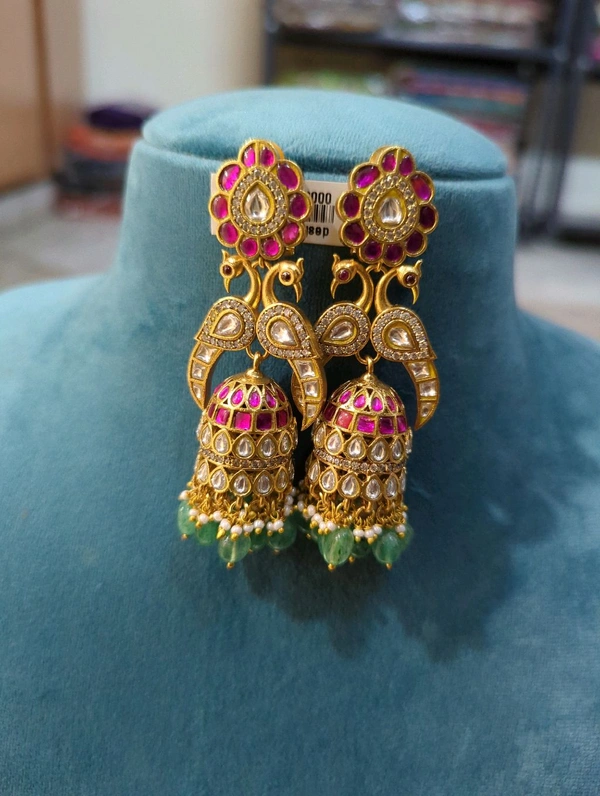 Designer Jadua Kundan Jumkies  - Hd