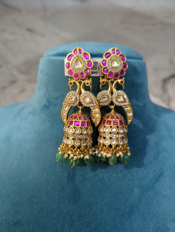 Designer Jadua Kundan Jumkies  - Hd
