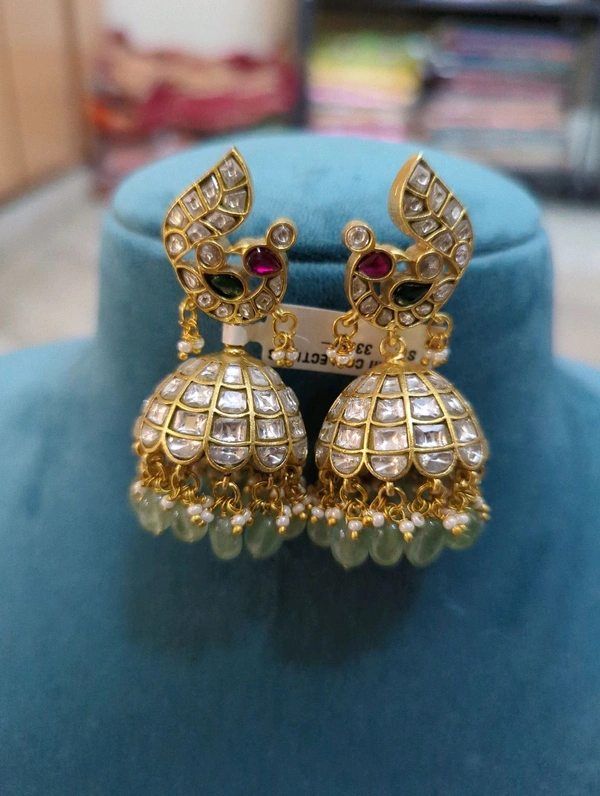 Premium Jadua Kundan Jumkies  - Vz