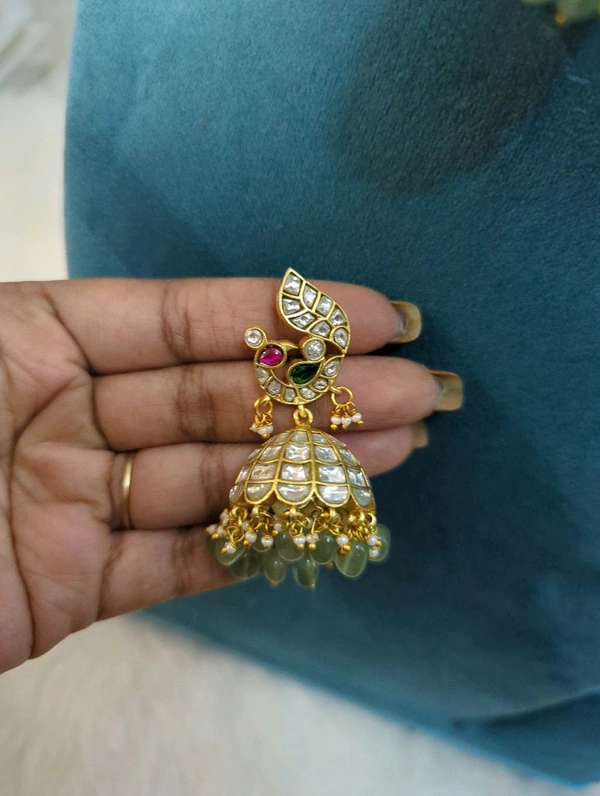 Premium Jadua Kundan Jumkies  - Vz