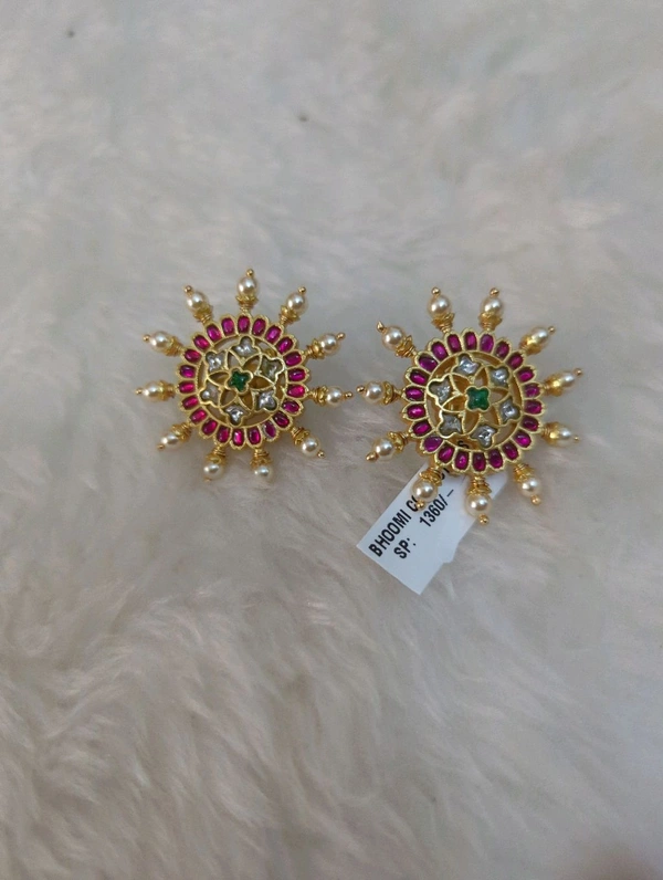 Vintage Premium Jadua Kundan Stud's  - Vz