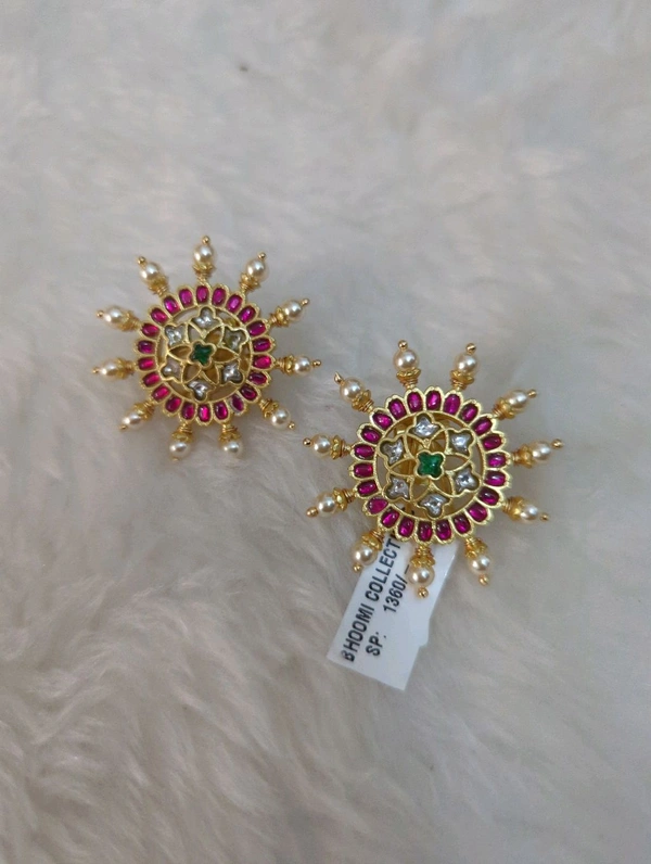 Vintage Premium Jadua Kundan Stud's  - Vz