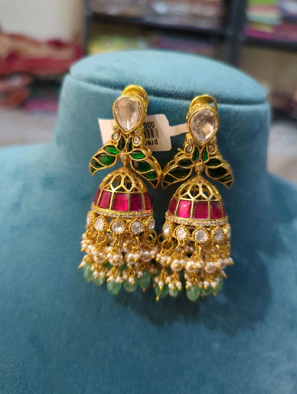 Premium Jadua Kundan Jumkies  - Vz