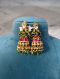 Premium Jadua Kundan Jumkies  - Vz