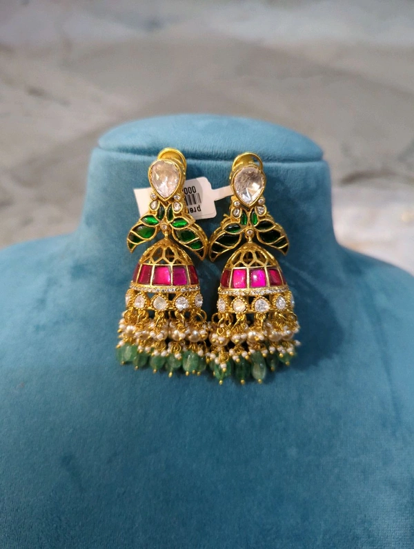 Premium Jadua Kundan Jumkies  - Vz