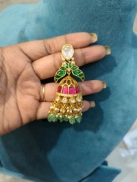 Premium Jadua Kundan Jumkies  - Vz