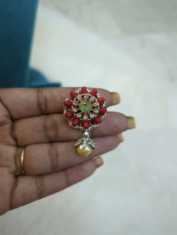 Beautiful Coral Diamond Copy Earrings  - Vz