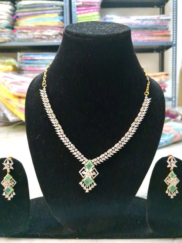 Premium Diamond Copy Neck Set  - Vz, Jungle Mist