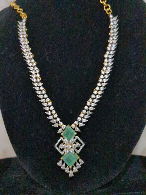 Premium Diamond Copy Neck Set  - Vz, Jungle Mist