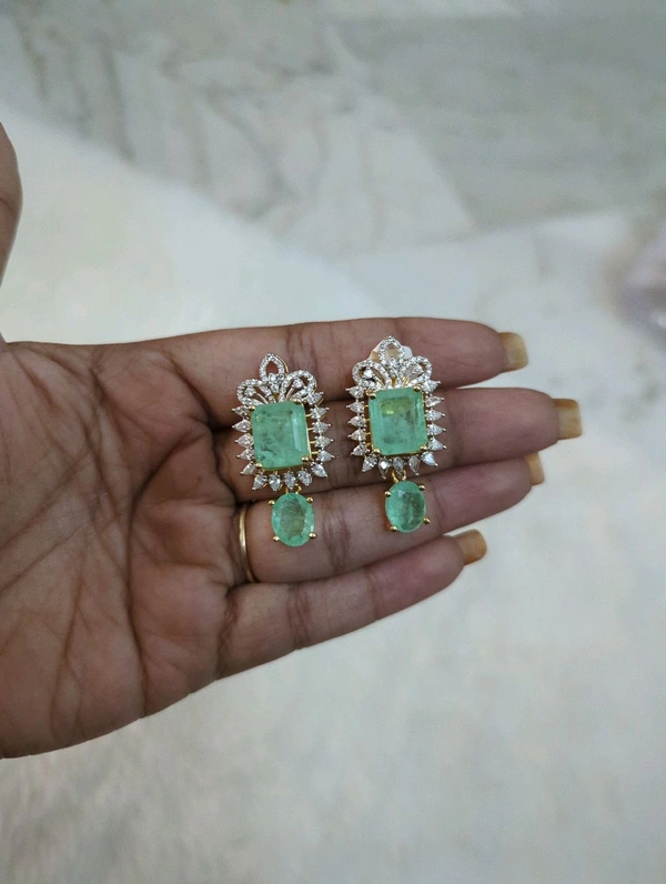 Diamond Copy Earrings  - Vz, Celadon