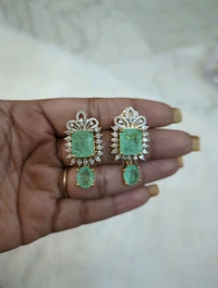 Diamond Copy Earrings  - Vz, Celadon