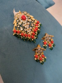 Gold Copy Polki Pendent Set  - Vz, orange