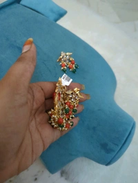 Gold Copy Polki Pendent Set  - Vz, orange