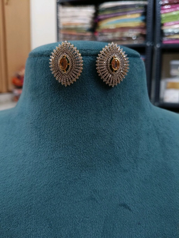 Designer Eye Shape Stud's  - Vz, Pink