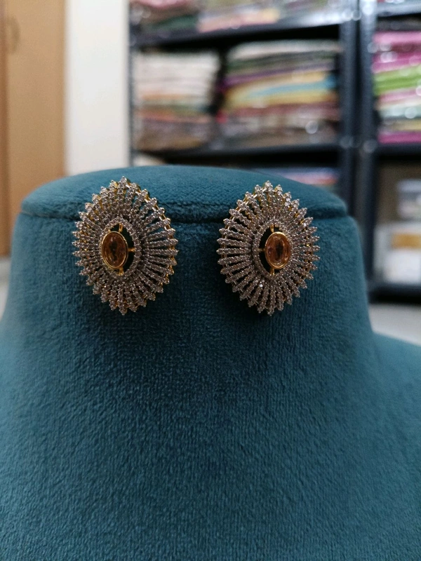 Designer Eye Shape Stud's  - Vz, Pink