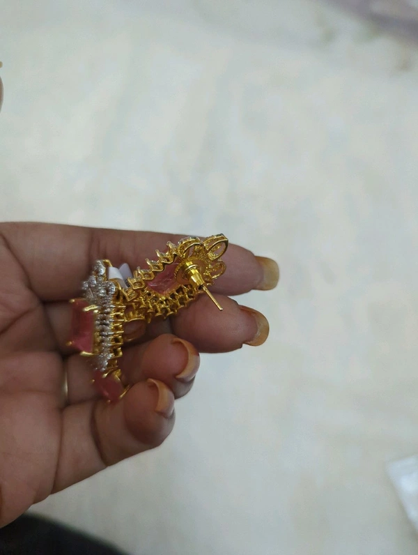 Diamond Copy Earrings  - Vz, Pink