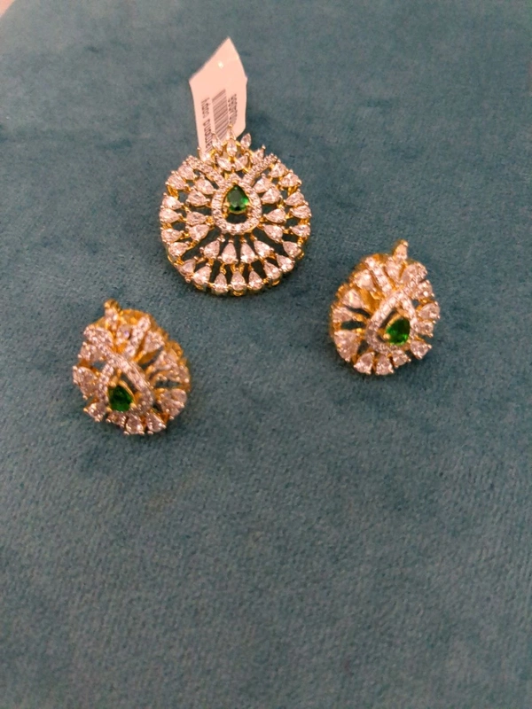 Diamond Copy Pendent Set  - Red, Vz