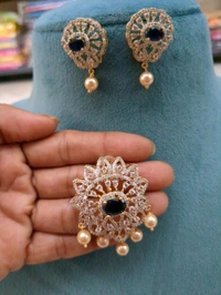 Diamond Copy Pendent Set  - Vz, Navy Blue