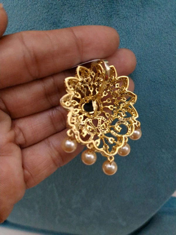 Diamond Copy Pendent Set  - Vz, Navy Blue