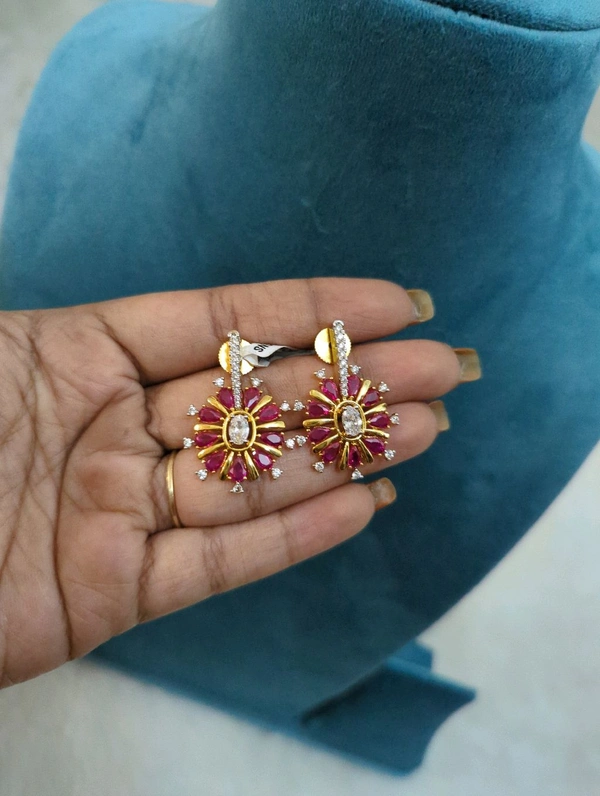 Diamond Copy Earrings  - pink, Vz