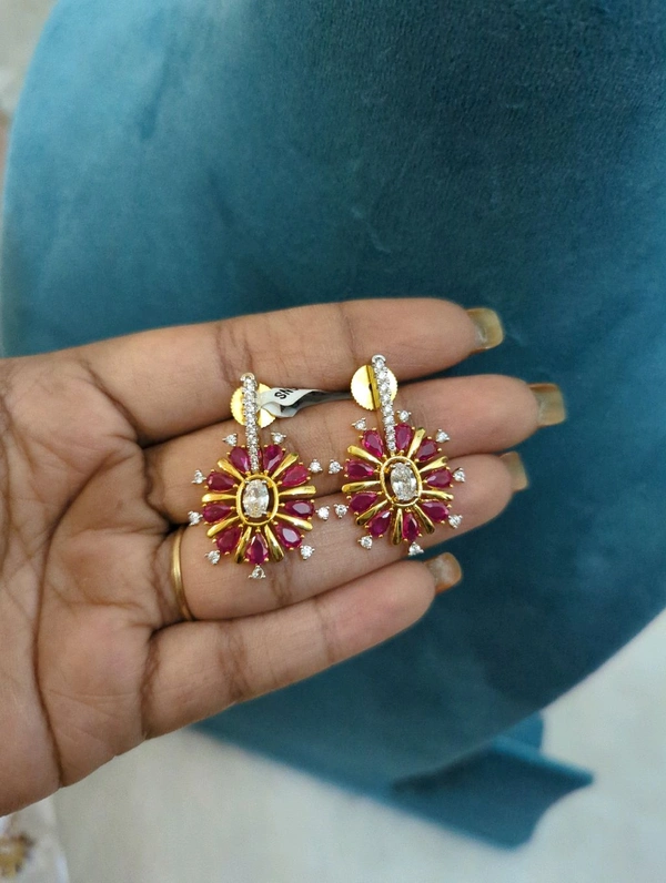 Diamond Copy Earrings  - pink, Vz