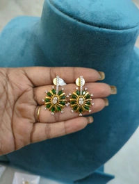 Diamond Copy Earrings  - Vz, green