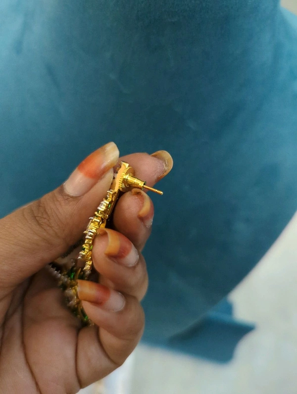 Diamond Copy Earrings  - Vz, green