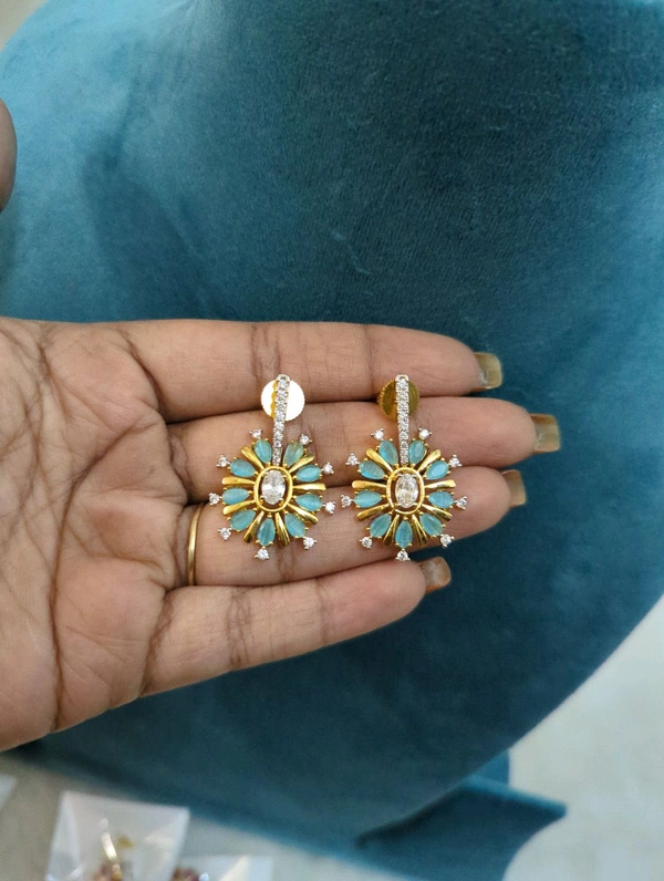 Diamond Copy Earrings  - Vz, sky blue