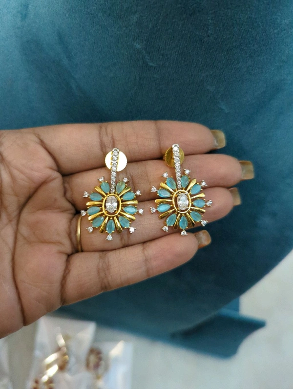 Diamond Copy Earrings  - Vz, sky blue