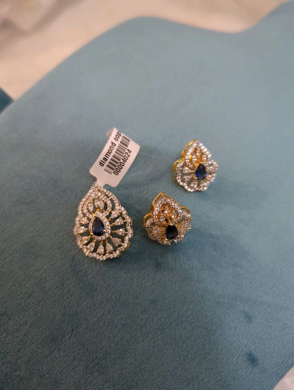 Diamond Copy Pendant Set  - Dark Blue