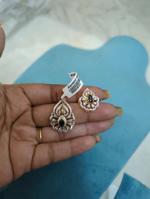 Diamond Copy Pendant Set  - Dark Blue