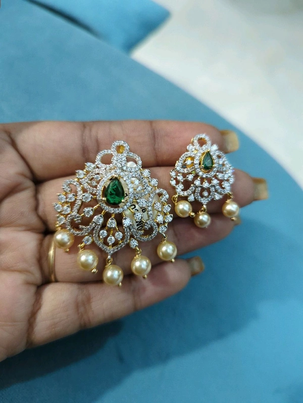 Diamond Copy Pendent Set  - Vz, green