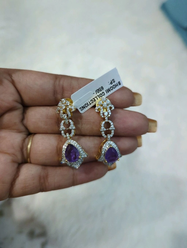Diamond Copy Earrings  - Vz, Heliotrope