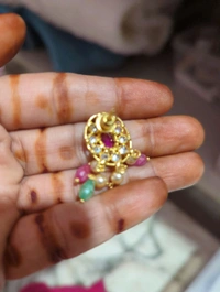 Real Gold Copy Polki Set With Real Beads  - HD