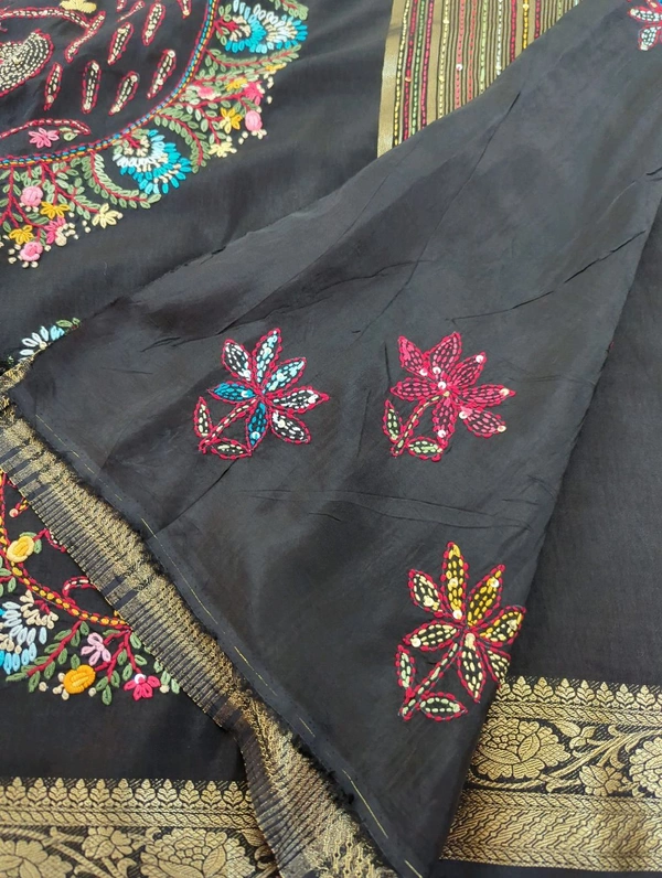 Designer Dola Hand Work  - Black