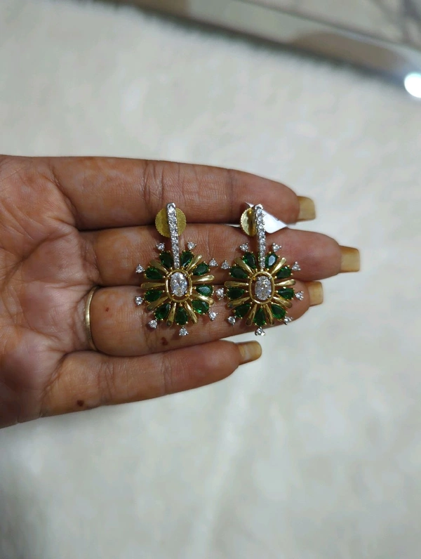 Diamond Copy Earrings  - Hd, green