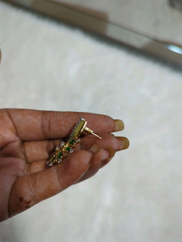 Diamond Copy Earrings  - Hd, green
