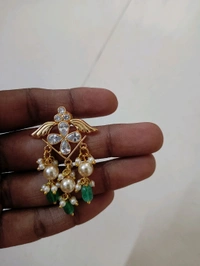 Gold Copy Polki Pendent Set  - Hd, Red